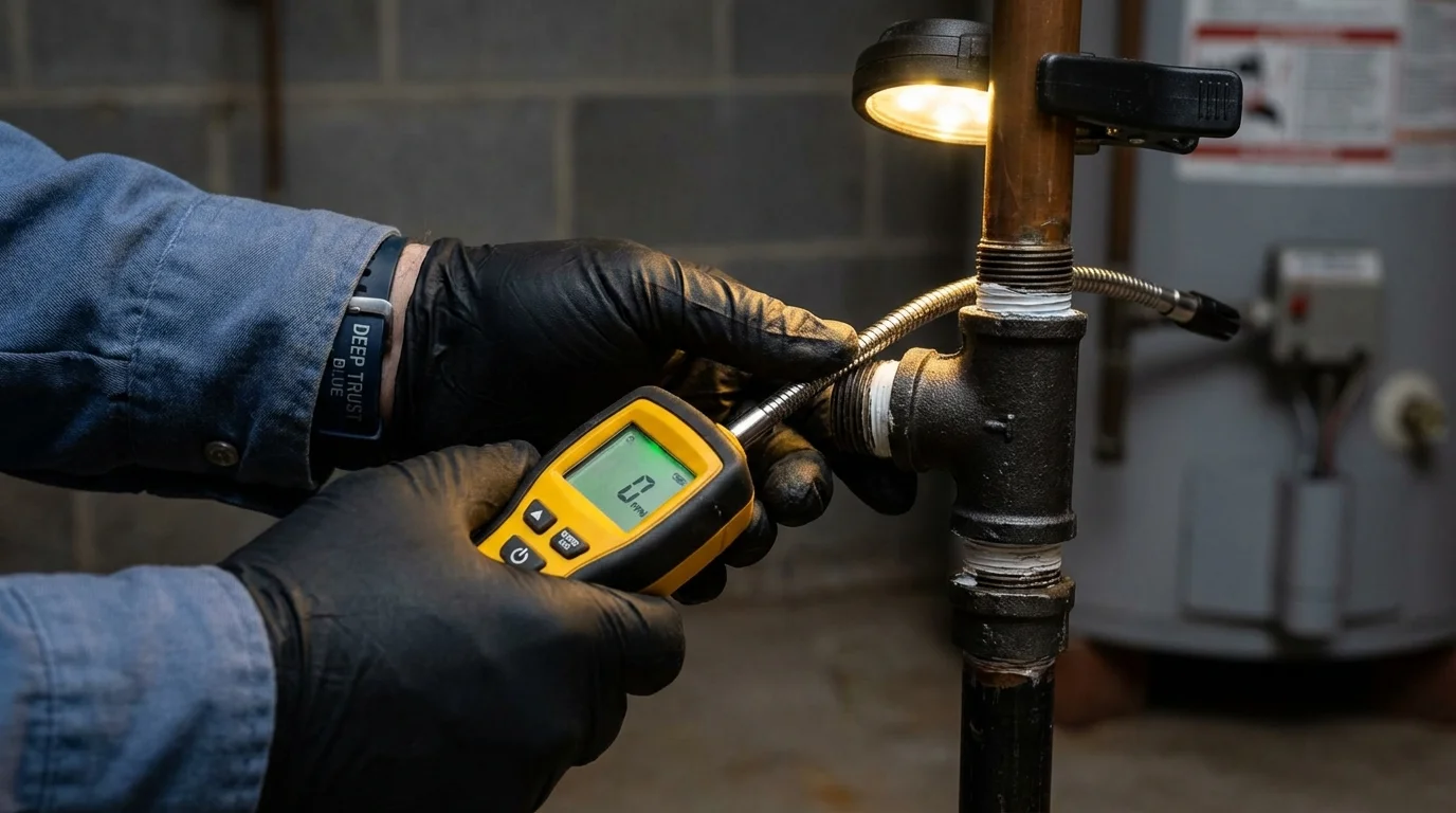 Gas leak detection with electronic sniffer by Johns Plumbing LLC in Wanaque