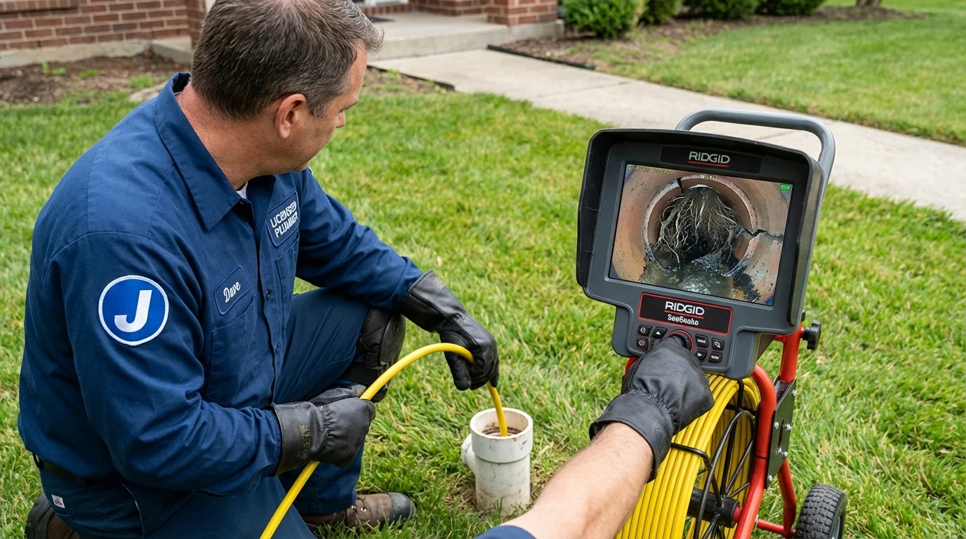 Sewer camera inspection being performed by Johns Plumbing LLC in Wanaque